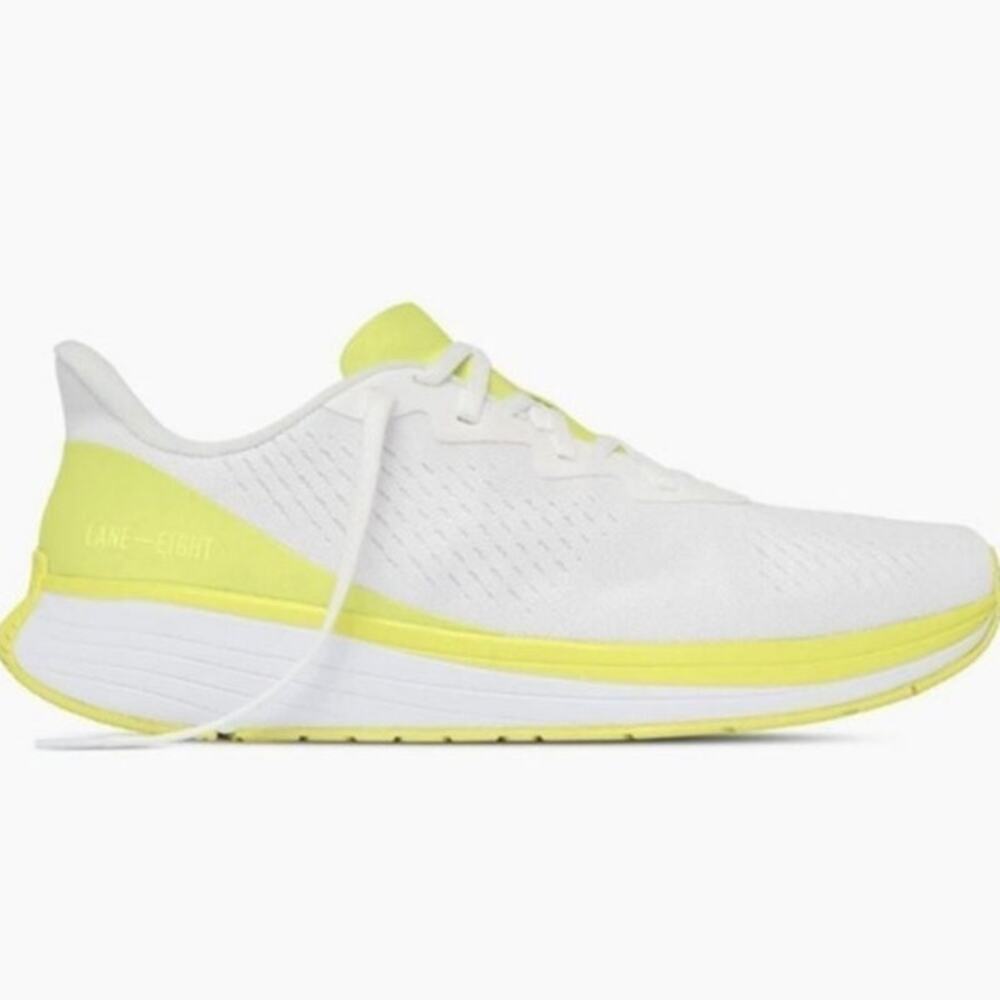 NIB Lane - Eight Relay Trainers Men's Size 8.5 Women's 10 White Yellow Shoes